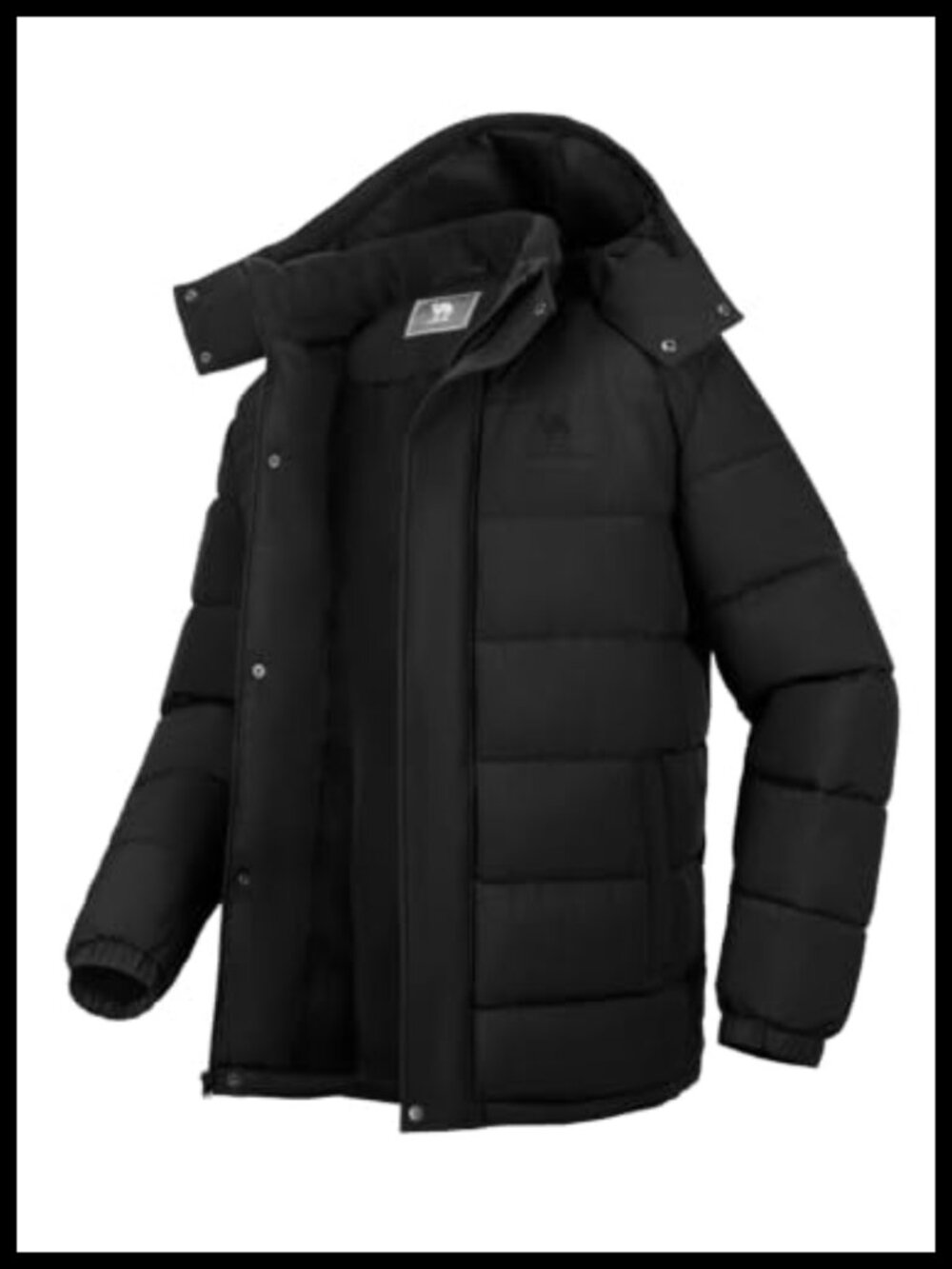 Mens Winter Coat Warm Insulated Jacket Detachable Hood Quilted Parka